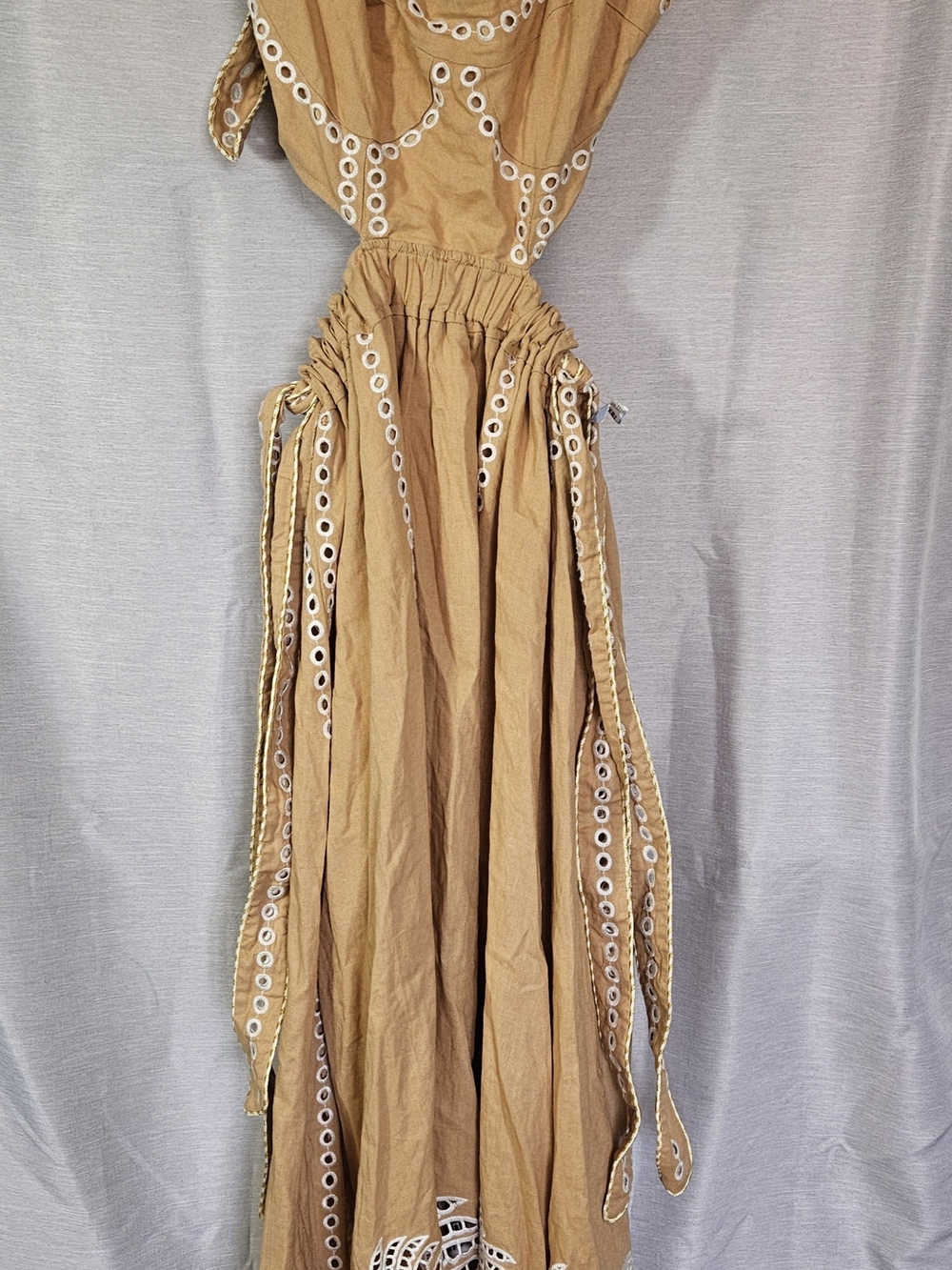 Farm Rio Eyelet Pattern Midi-Dress small - Picture 2 of 4